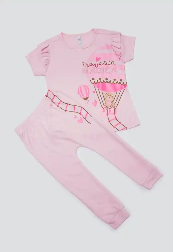 Pijama Dos Piezas 3/6 Meses-rosado