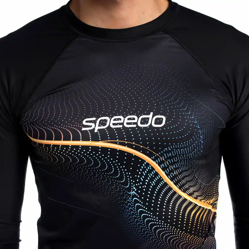 Camiseta Manga Larga Sunshine Wave Sprint Hombre Negro-xxl