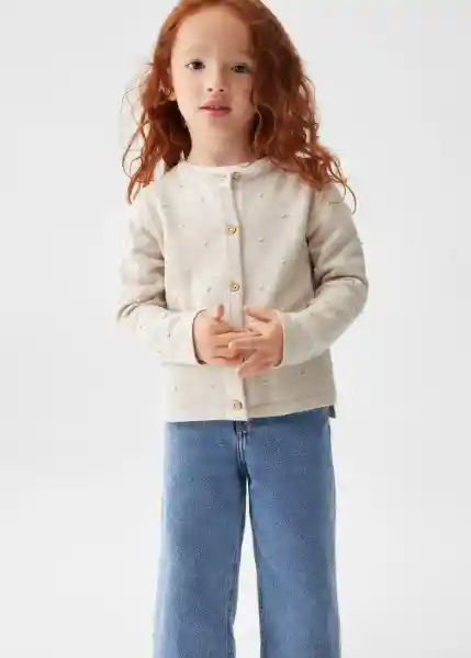 Chaqueta Cárdigan Nala5 Arena Talla 69 Niña Mango