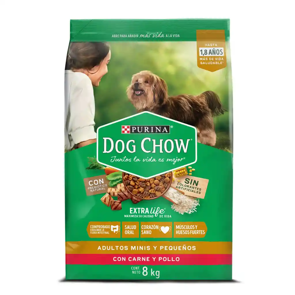 Comida para perro Dog Chow Adulto minis y pequeños x 8 kg