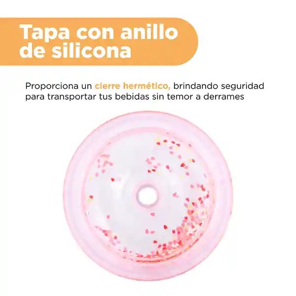Vaso Plástico de Doble Pared Pitillo Tulip Garden 480 mL Miniso