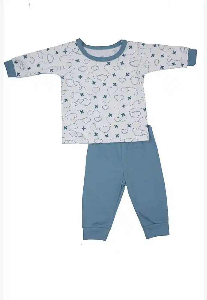 Pijama Rib Dos Piezas Bebe 00a03 6/12 Mese-azul Navy