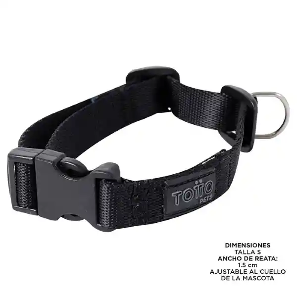 Collar Ajustable Mylu Negro Talla S N°01 Totto