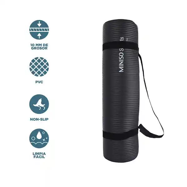 Tapete de Yoga Sports Negra 10 mm Miniso