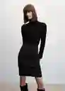 Falda Cofi Negro Talla 36 Mujer Mango