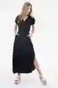 Regged Vestido Ankara Color Negro Talla S