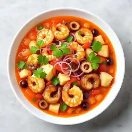 Ceviche Mariscos Salsa Tomate (Colombia)
