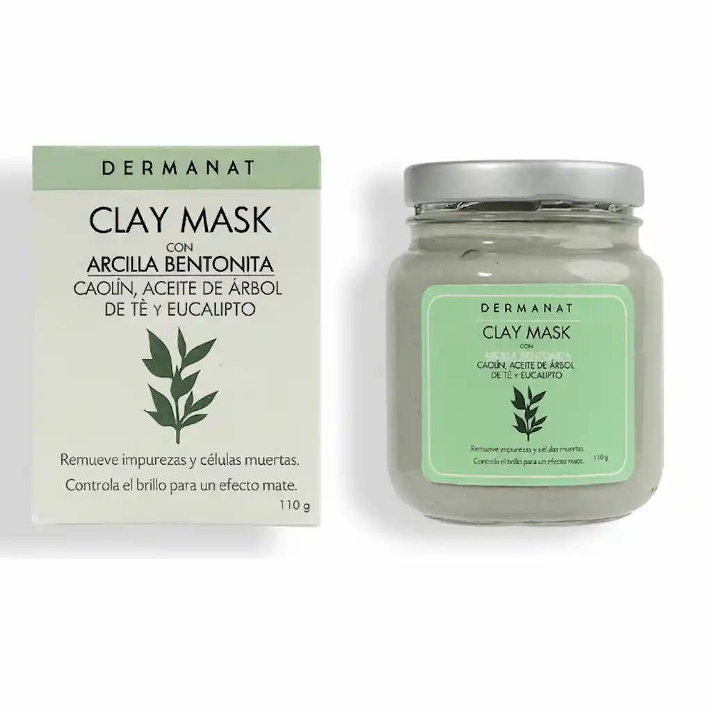 Dermanat Mascarilla Clay Mask Con Arcilla Bentonita 110 g