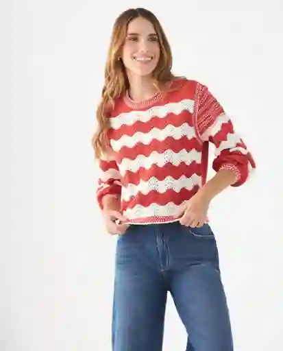 Saco Tejido Rojo Cereza Oscuro Talla M 669F222 Esprit