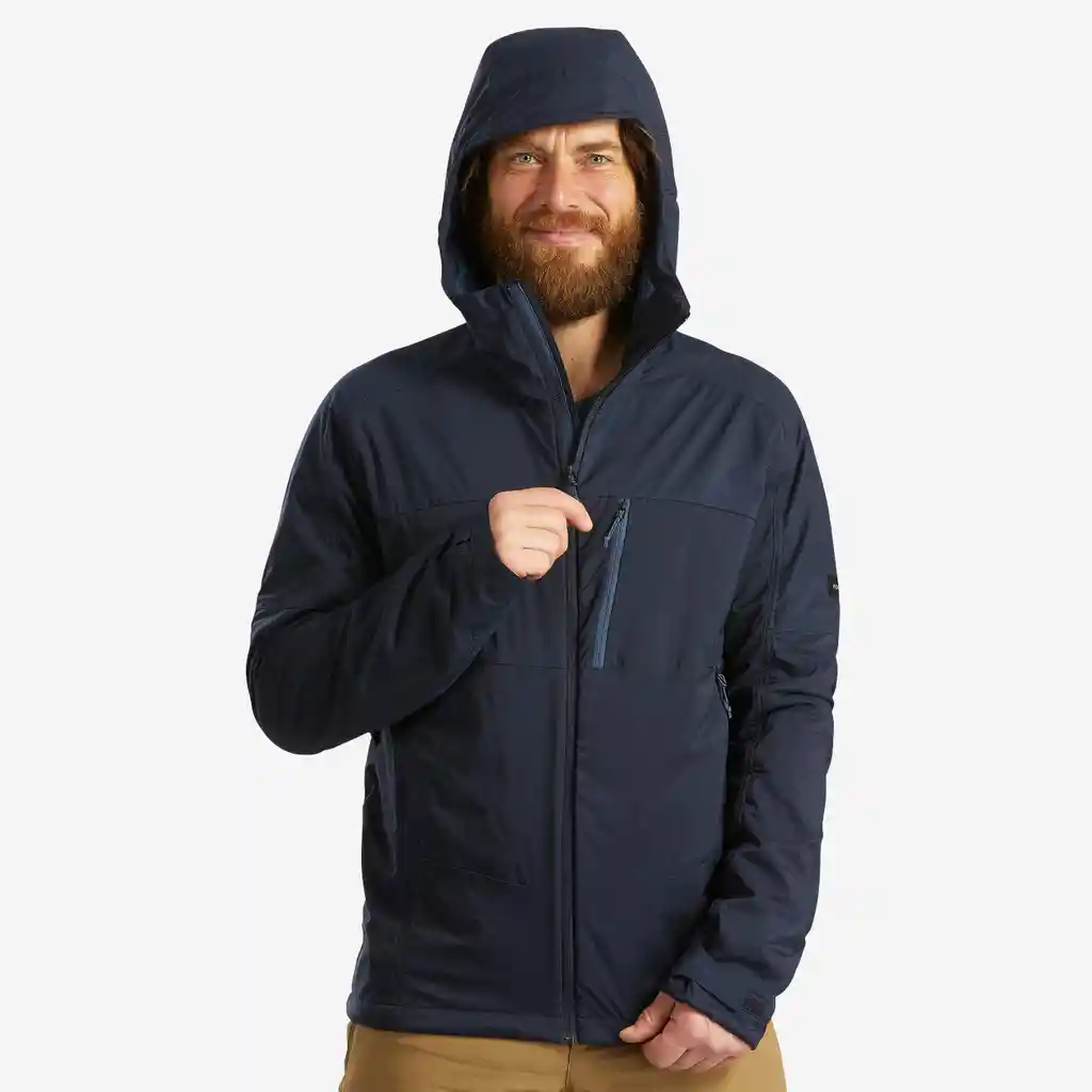 Chaqueta Polar Rompevientos de Trekking Para Hombre Forclaz Mt900 Azul