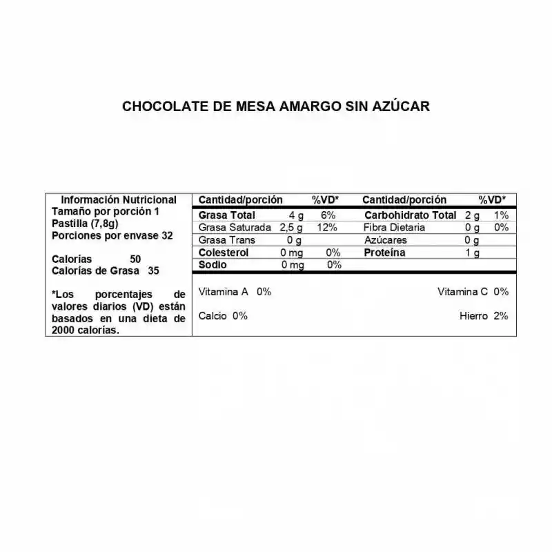Gironés Chocolate De Mesa sin Azúcar