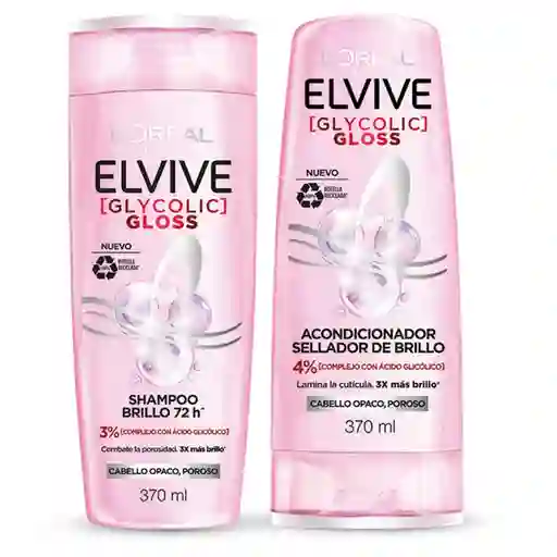Pack Elvive Glycolic Gloss Shampoo + Acondicionador