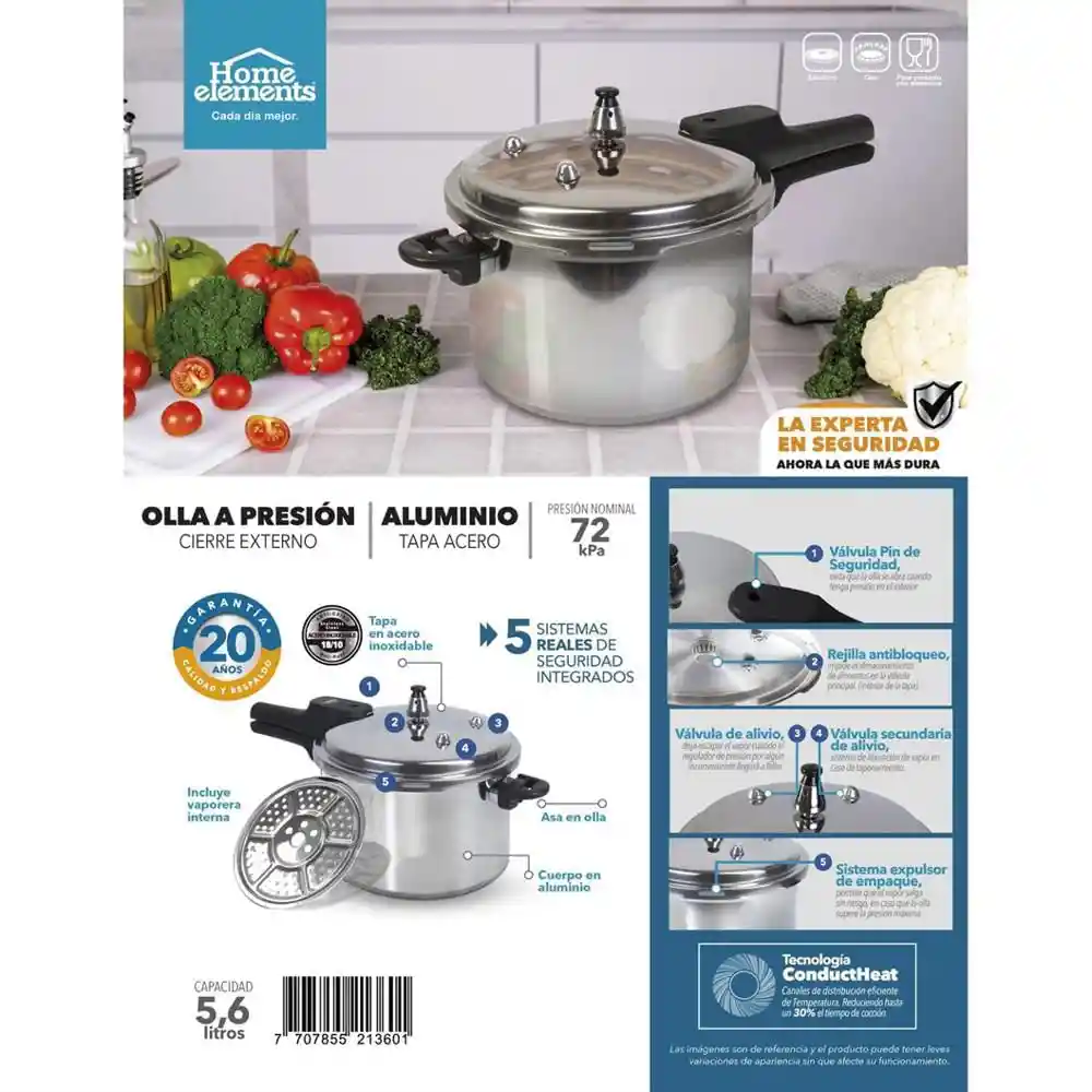 Expres Home Elements en Alumino Tapa Acero Inox Hepc56llss