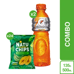 Combo Gatorade Fresa Naranja + Natuchips Plátano Verde