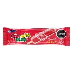 Colombina Bon Bon Bum Paleta de Agua Sabor a Fresa con Chicle 