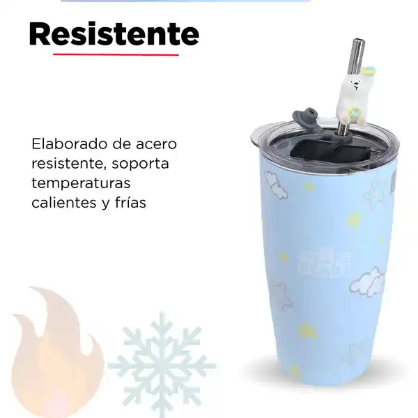 Miniso Termo de Acero Con Pitillo de Polar 530 mL