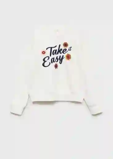 Buzo Sudadera Easy Off White Talla 12 Niñas Mango