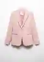 Blazer Americana Boreal Rosa Pastel Talla 46 Mujer Mango