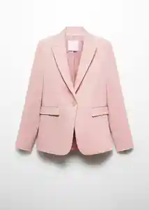 Blazer Americana Boreal Rosa Pastel Talla 46 Mujer Mango