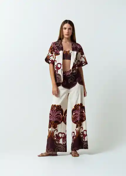 Camisa Pamella Mujer Crudo Novia Claro Talla ML 412G302 Naf Naf