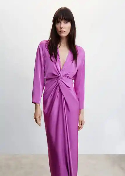 Vestido Fresno Morado Talla 27 Mujer Mango