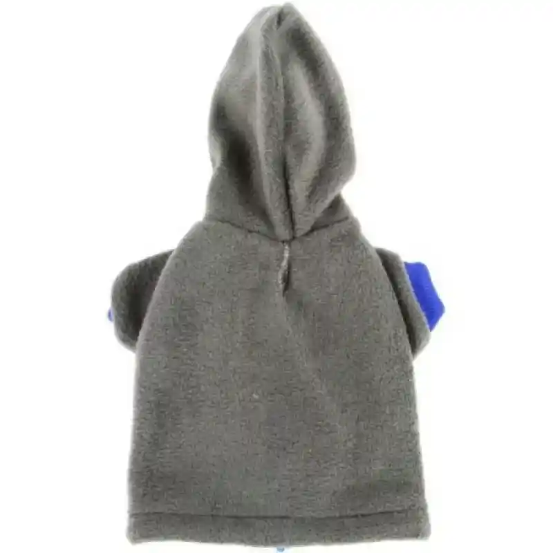 Chaqueta Térmica Con Capucha. Ideal Para Perros Pequeños. Las Mangas y el Cuello Son de Color Azul y el Cuerpo y la Capucha de Color Gris. En la Parte de Abajo o Cierre la Chaqueta Tiene un Cordón Para Ajustarla al Cuerpo de la Mascota. Sku 7703220003440
