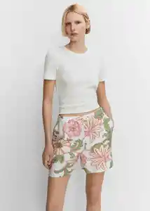 Short Clavel Rosa Palo Talla XS Mujer Mango