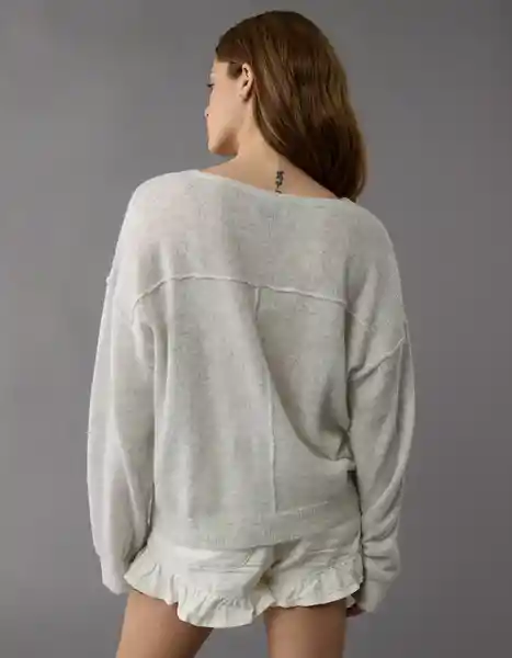 Suéter Tejido Mujer Gris Talla: SMALL 1450951 American Eagle