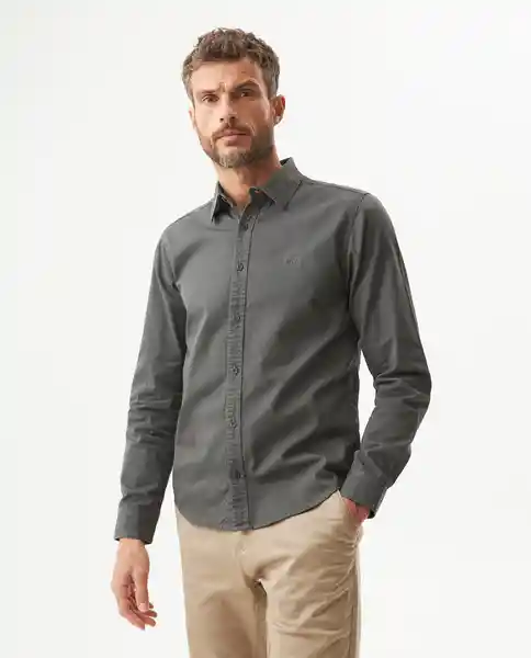 Camisa Dyed Twill Gris Foca Oscuro Talla M Chevignon