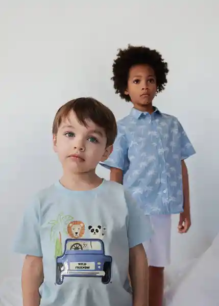 Camisa Aloha Azul Talla 12 Niños Mango