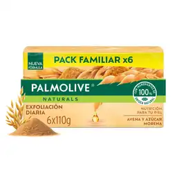 Jabón Palmolive Avena y Azúcar Morena en Barra de 110 g x 6 Und