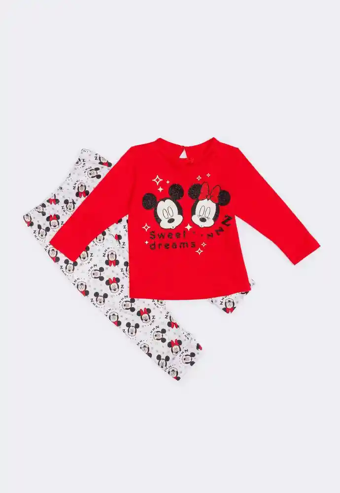 Pijama Dos Piezas Bebita 3/6 Meses-rojo