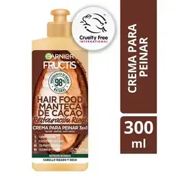 Crema para Peinar Hair Food Garnier Cacao Restauración Rizos 300 ml