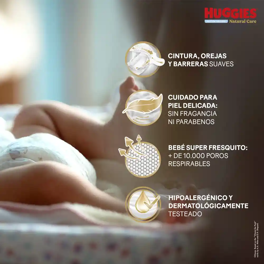 Pañales Huggies Natural Care P 50 Unidades