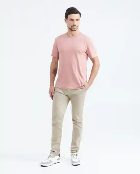 Camiseta Básica Masculino Rosa Cenizo Medio Talla XS Chevignon