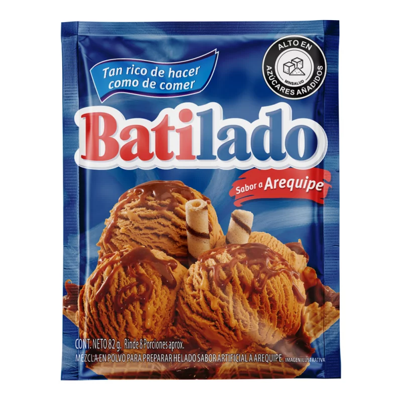 Batilado Mezcla en Polvo para Preparar Helado Sabor Arequipe 82 g