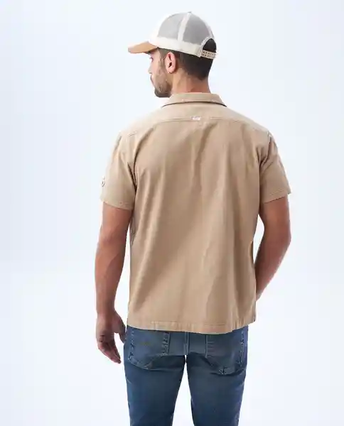 Camisa Hombre Beige Talla L 812F001 Americanino