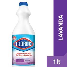 Blanqueador Clorox Flores de Lavanda Botella 1 lt