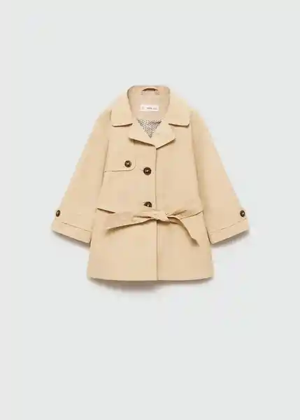 Saco Trench Gisele Arena Talla 70 Niñas Mango