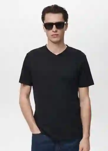 Camiseta Chelsea Negro Talla L Hombre Mango