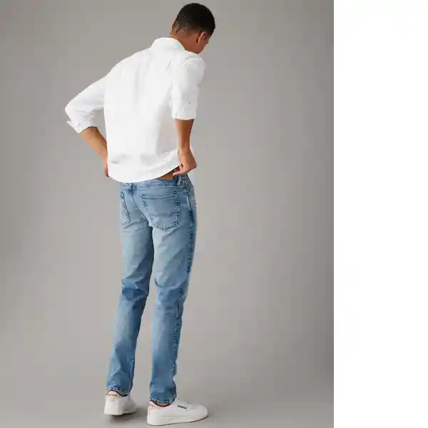Jean Slim Straight Hombre Azul Talla: 36 x 30 American Eagle