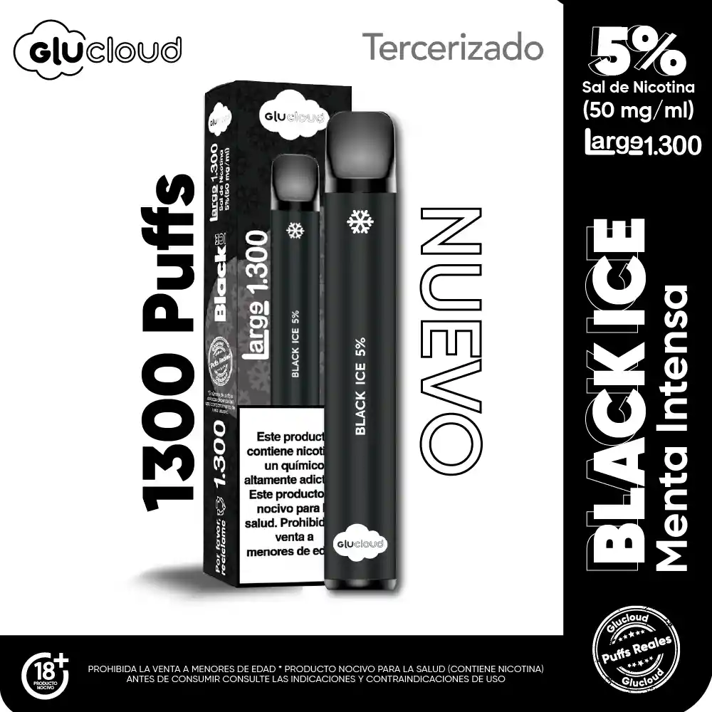 Glucloud Vapeador Black Ice Large 1300