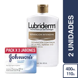 Combo Lubriderm Reparacion Intensiva + Jabon Original Tripack