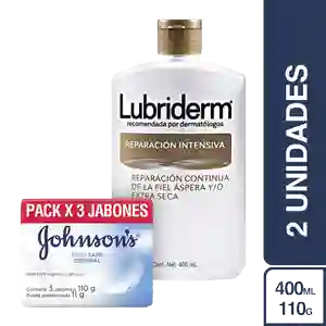 Combo Lubriderm Reparacion Intensiva + Jabon Original Tripack