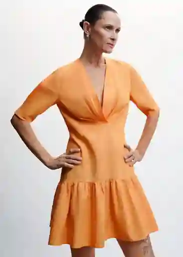 Vestido Nati-H Mandarina Talla M Mujer Mango