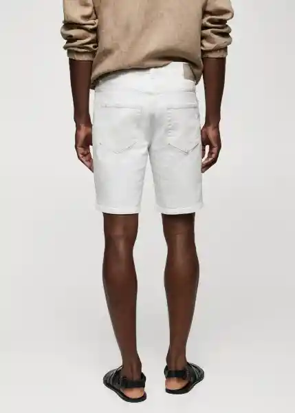 Bermuda Jarod Blanco Talla 40 Hombre Mango