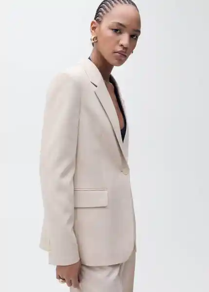 Blazer Americana Lou Nude Talla XS Mujer Mango