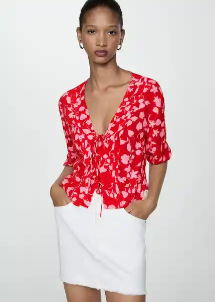 Blusa Rosaura Rojo Talla M Mujer Mango