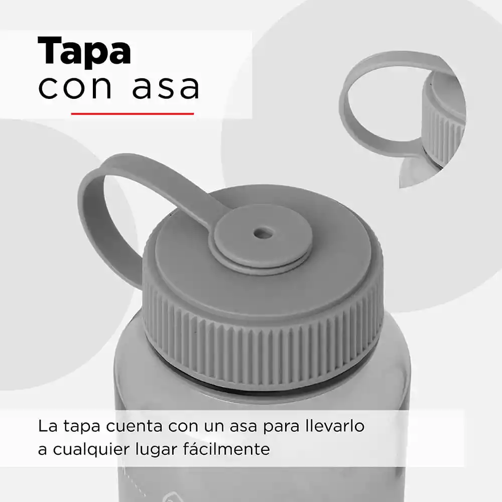 Botella de Plástico de Agua Fría con Asa Cool Gris Miniso 