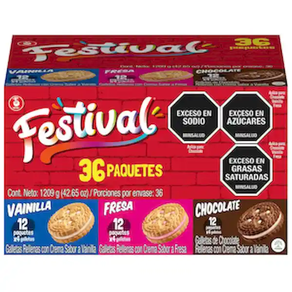 Festival Galletas Rellenas con Crema Sabores Surtidos